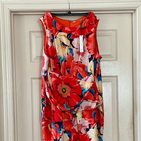 Tahari Women’s Orange Floral Dress Sz 18W NWT - Picture 2 of 5
